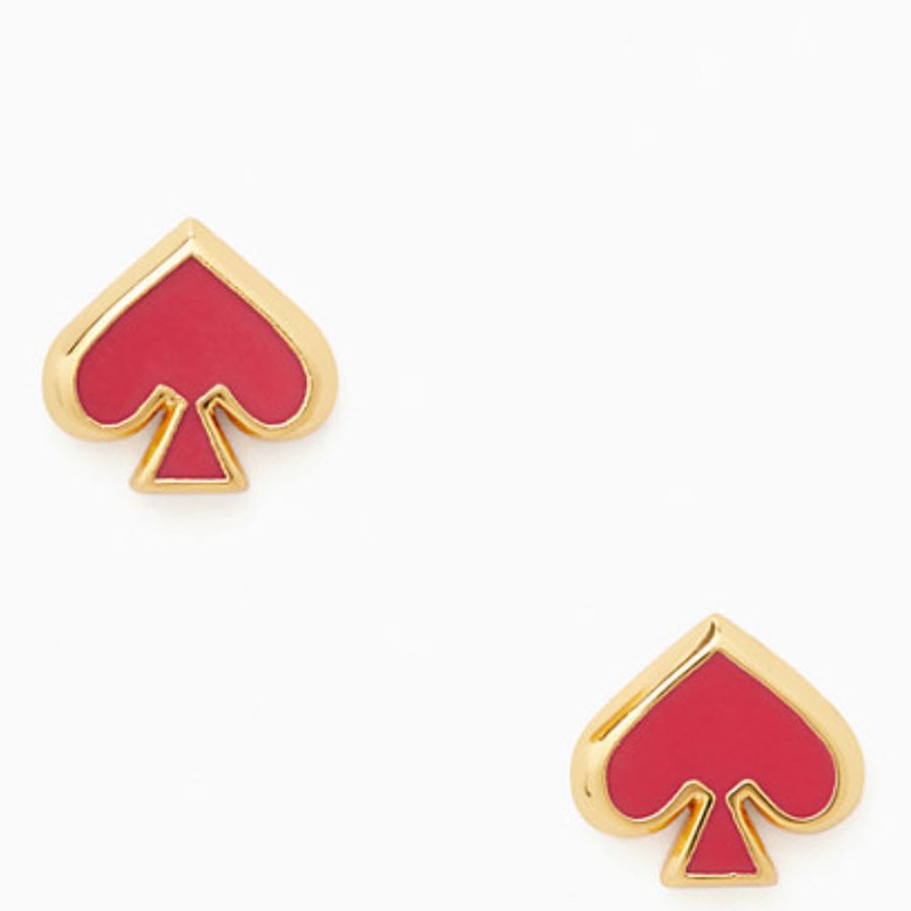 Kate Spade Everyday Spade earrings bright rose NWT